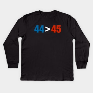 44 is greater than 45 Kids Long Sleeve T-Shirt